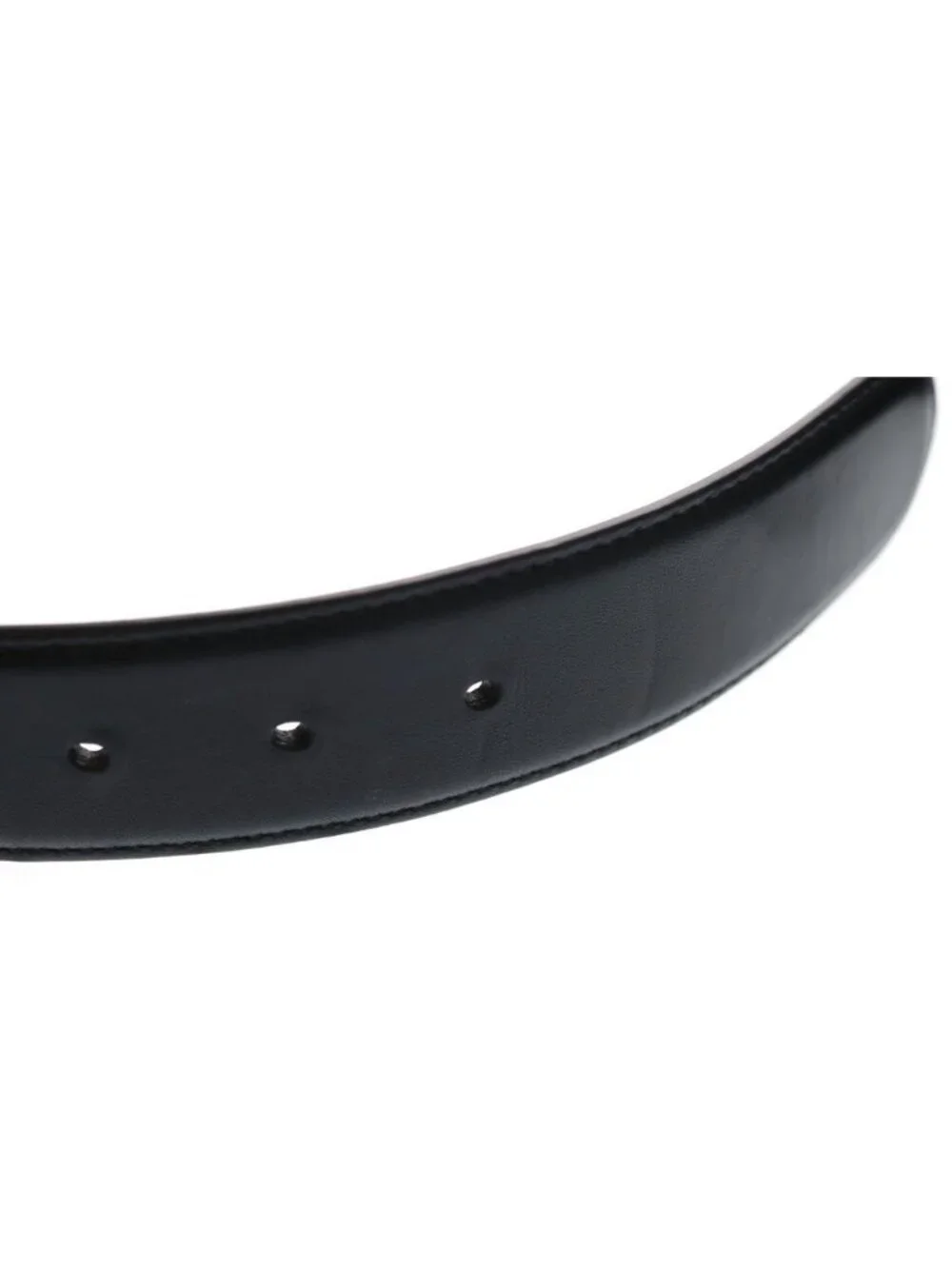 Gucci Interlocking Buckle Leather Belt Black